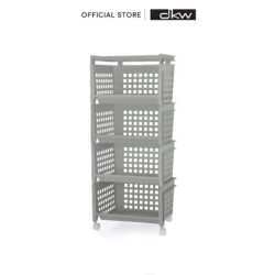 HH-1070/4W ชั้นวางของ 4 ชั้น มีล้อ Shelves 4 tiers w/wheel (knock down )