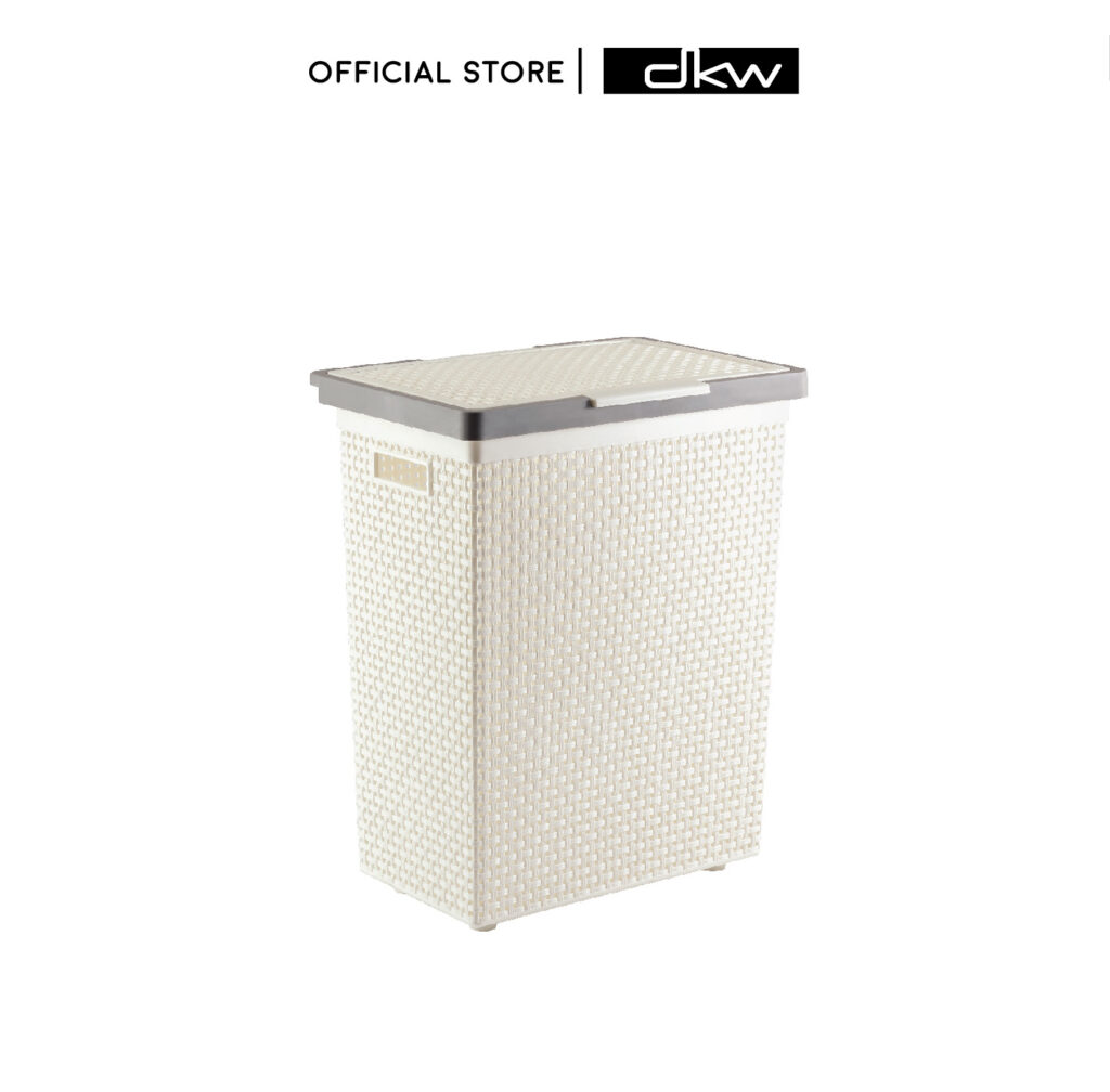 HH-1120L ตะกร้าผ้าเหลี่ยมลายสาน (มีฝาปิด) Saan rectangular laundry basket w/lid (มี 3 สีให้เลือก)