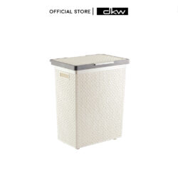 HH-1120L ตะกร้าผ้าเหลี่ยมลายสาน (มีฝาปิด) Saan rectangular laundry basket w/lid  (มี 3 สีให้เลือก)