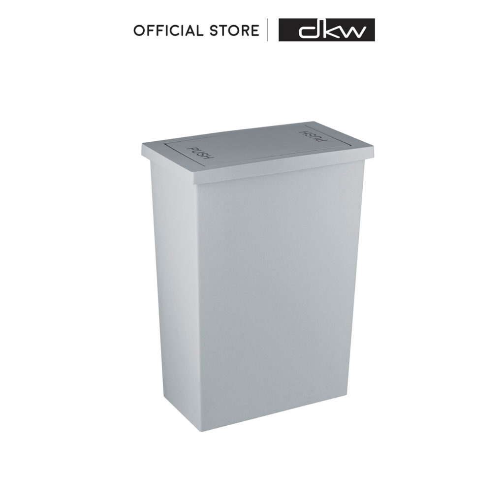HH-308P ถังขยะเหลี่ยมฝาสวิง 20 ลิตร (มีหลายสี) Slim swing trash bin 20L w/print