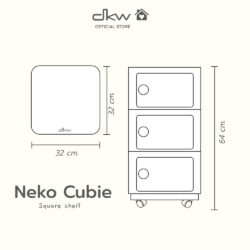 Square Shelf รุ่นNeko ชั้นวาง(มีล้อ)ทรงเหลี่ยม 3ชั้น จัดเก็บของใช้ ตู้ข้างเตียง ลิ้นชักเก็บของโมเดิร์น - Image 3