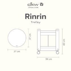 DKW Trolley รุ่น Rinrin โต๊ะเข็นมีล้อ 2ชั้น (ล้อล็อคได้) โต๊ะเสิร์ฟ โต๊ะข้างเตียง โต๊ะข้างโซฟา - Image 3