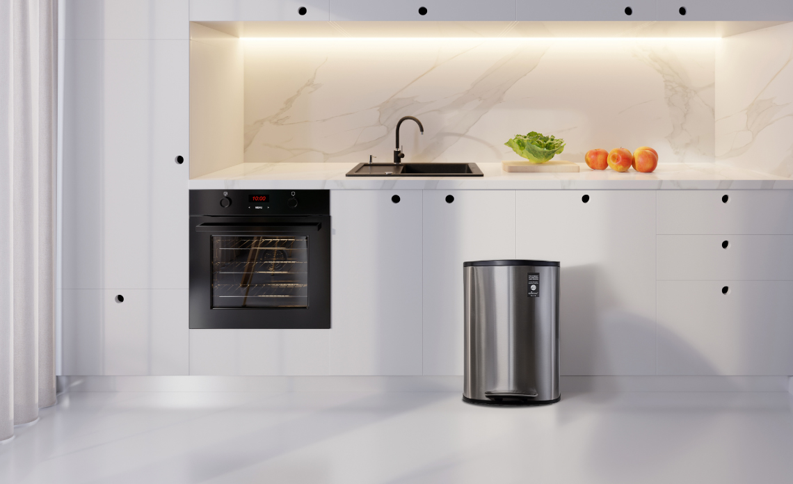stainless steel trash can