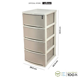 DKW HH-425/4 ตู้ลิ้นชัก จัมโบ้ อเนกประสงค์Teak 4 ชั้น ลายไม้ - Image 3